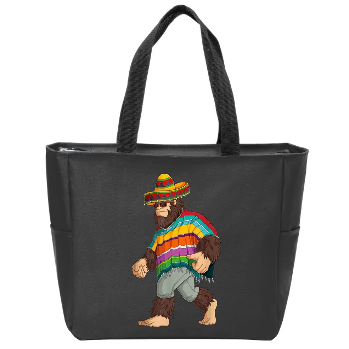 Bigfoot Sasquatch Poncho Cinco De Mayo Men Sombrero Zip Tote Bag