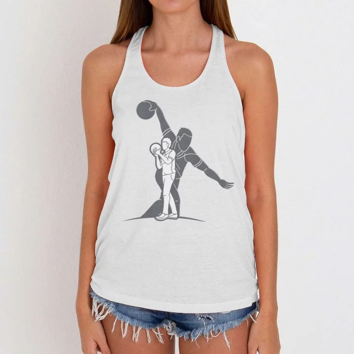 Bowling Sport Players Bowler Male Women's Knotted Racerback Tank