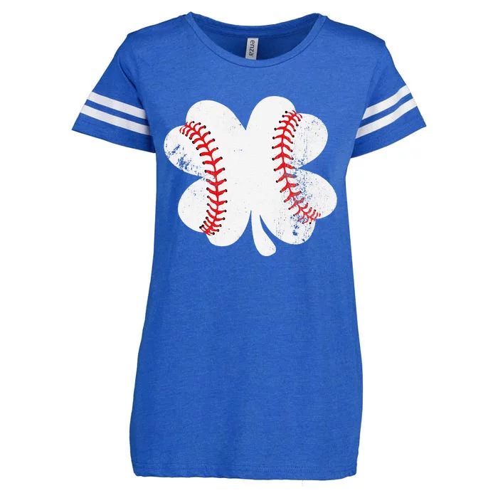 Baseball St Patricks Day Shamrock Catcher Pitcher Gift Enza Ladies Jersey Football T-Shirt