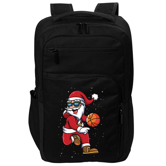 Basketball Santa Playing Christmas Boys Sports Xmas Gift Impact Tech Backpack