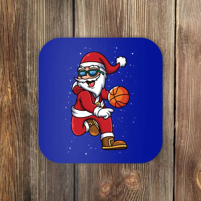 Basketball Santa Playing Christmas Boys Sports Xmas Gift Coaster