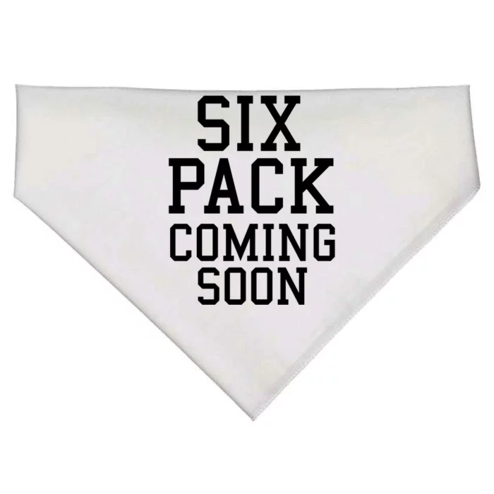 Backprint Six Pack Coming Soon Funny Gift USA-Made Doggie Bandana