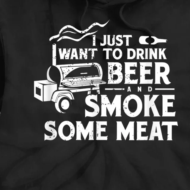 BBQ Smoking Pitmaster Drink Beer Smoke Meat Tie Dye Hoodie