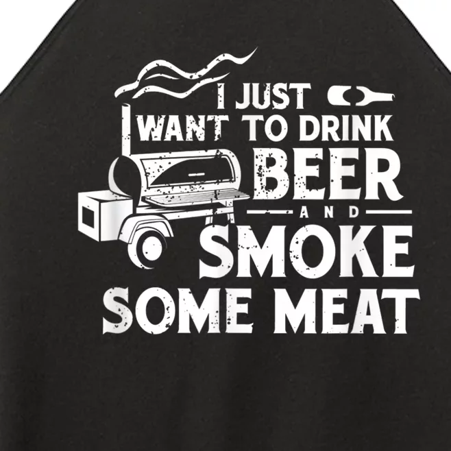 BBQ Smoking Pitmaster Drink Beer Smoke Meat Women’s Perfect Tri Rocker Tank