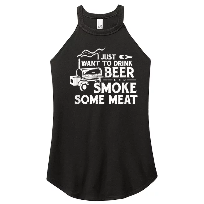 BBQ Smoking Pitmaster Drink Beer Smoke Meat Women’s Perfect Tri Rocker Tank