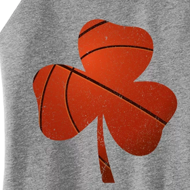 Basketball St Patricks Day Funny Gift Distressed Irish Shamrock Funny Gift Women’s Perfect Tri Rocker Tank