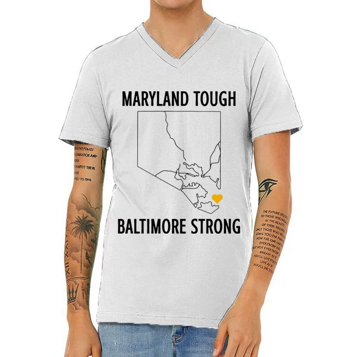 Baltimore Strong Pray For Baltimore V-Neck T-Shirt