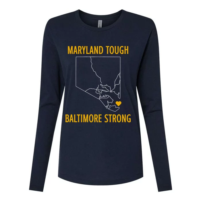 Baltimore Strong Pray For Baltimore Womens Cotton Relaxed Long Sleeve T-Shirt