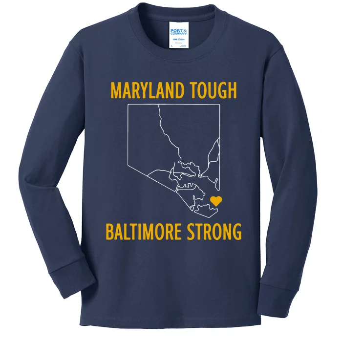 Baltimore Strong Pray For Baltimore Kids Long Sleeve Shirt