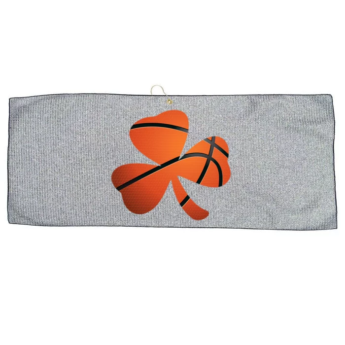 Basketball St Patricks Day Clover Shamrock Funny Gift Large Microfiber Waffle Golf Towel