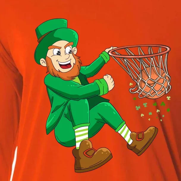 Basketball St Patricks Day Leprechaun Gift Cooling Performance Long Sleeve Crew