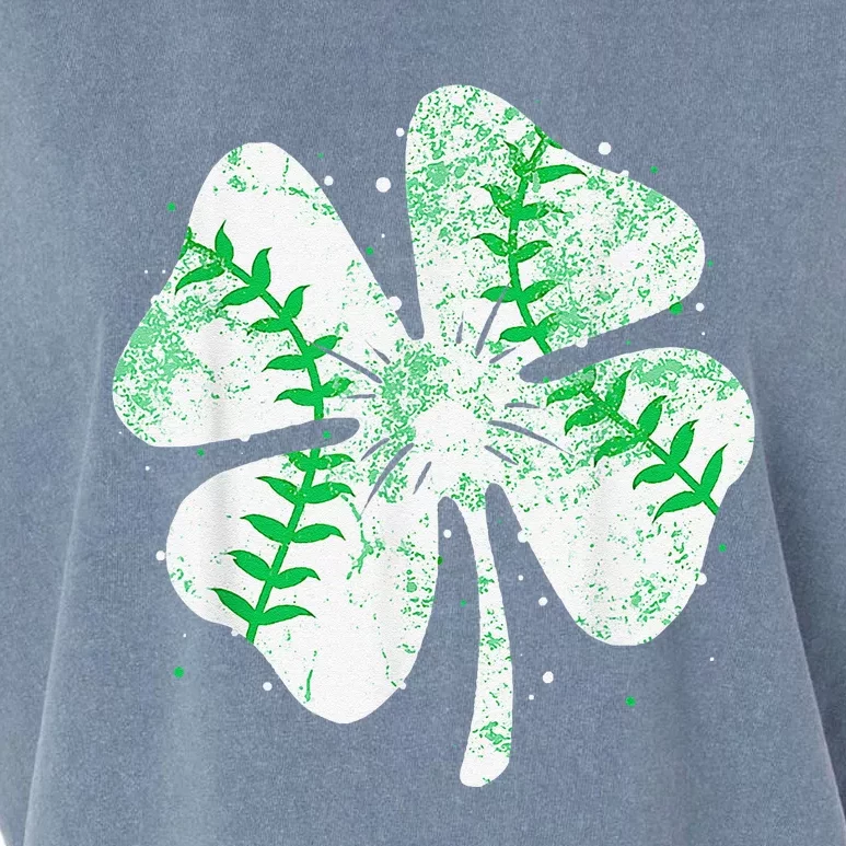 Baseball St Patricks Day Catcher Pitcher Shamrock Garment-Dyed Women's Muscle Tee