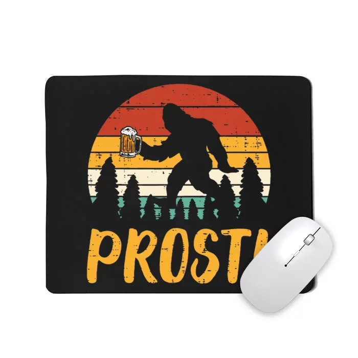 Bigfoot Sasquatch Prost Retro Bavarian Oktoberfest Mousepad