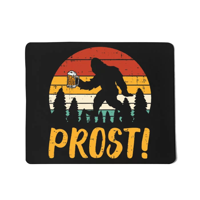 Bigfoot Sasquatch Prost Retro Bavarian Oktoberfest Mousepad