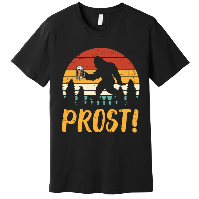 Bigfoot Sasquatch Prost Retro Bavarian Oktoberfest Premium T-Shirt