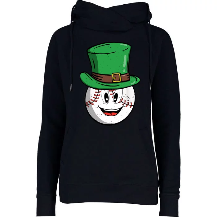 Baseball St Patricks Day For Shamrock Womens Funnel Neck Pullover Hood