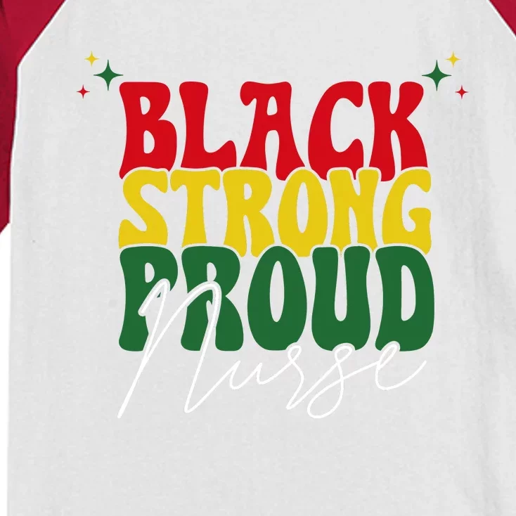 Black Strong Proud Nurse Black History Kids Colorblock Raglan Jersey