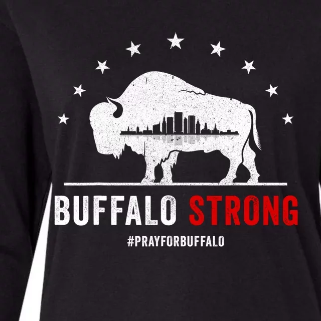 Choose Love Buffalo Strong Pray For Buffalo Womens Cotton Relaxed Long Sleeve T-Shirt