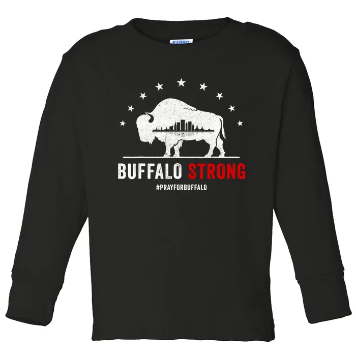 Choose Love Buffalo Strong Pray For Buffalo Toddler Long Sleeve Shirt