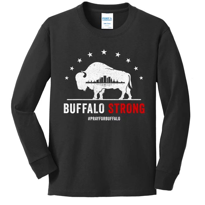 Choose Love Buffalo Strong Pray For Buffalo Kids Long Sleeve Shirt