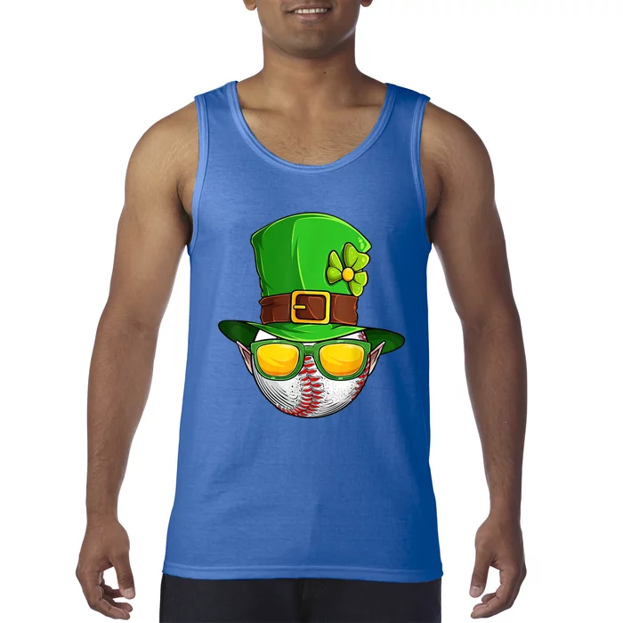 Baseball St Patricks Day Ball Leprechaun Hat Catcher Gift Tank Top