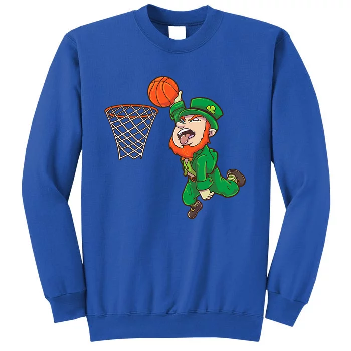 Basketball St Patrick's Day Leprechaun Funny Gift Tall Sweatshirt