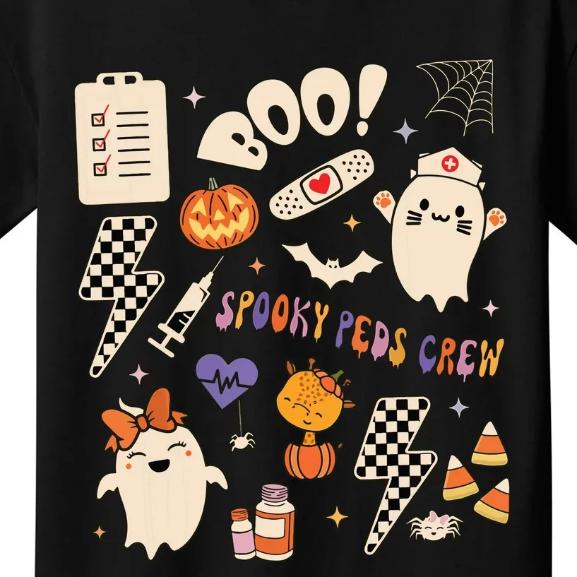 Boo Spooky Peds Crew Ghost Pediatric Nurse Halloween Kids T-Shirt