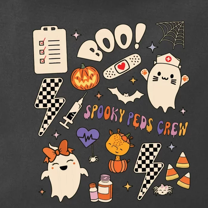 Boo Spooky Peds Crew Ghost Pediatric Nurse Halloween Zip Tote Bag