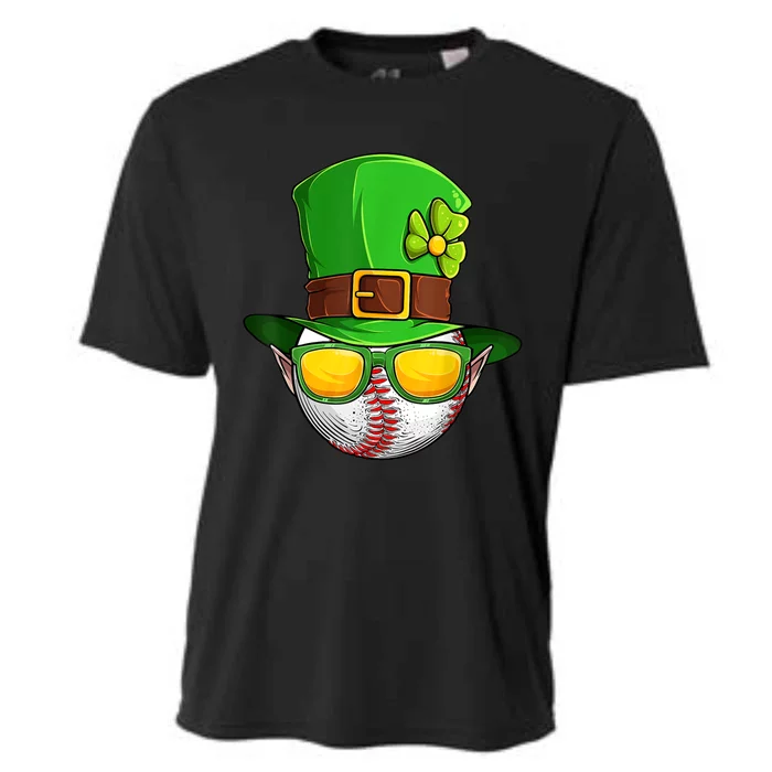 Baseball St Patricks Day Ball Leprechaun Hat Catcher Gift Cooling Performance Crew T-Shirt