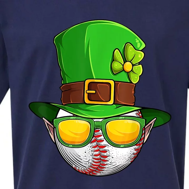 Baseball St Patricks Day Ball Leprechaun Hat Catcher Gift Sueded Cloud Jersey T-Shirt