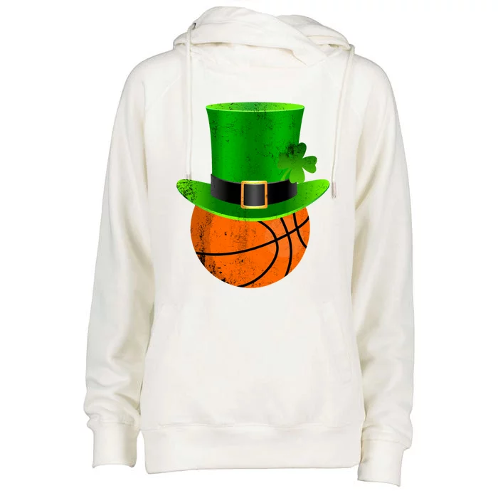 Basketball St Patricks Day Gift Womens Funnel Neck Pullover Hood