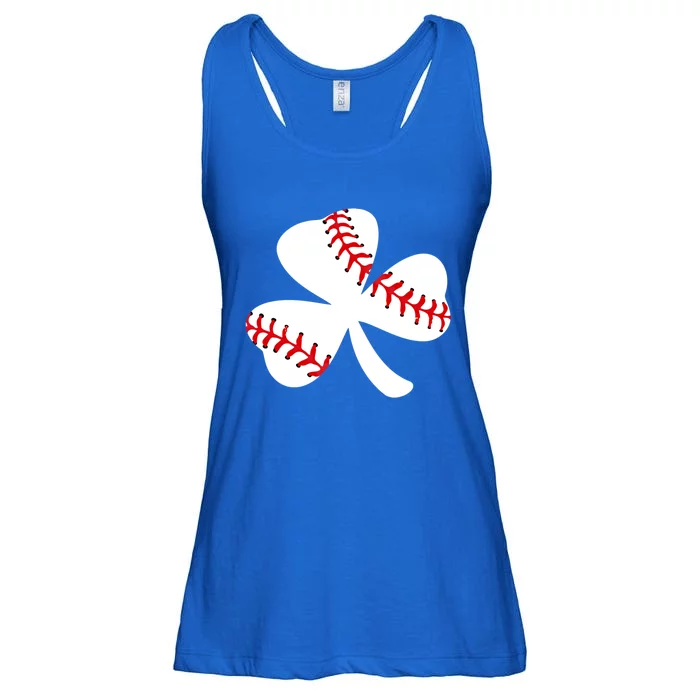 Baseball St Patricks Day Clover Shamrock Funny Gift Ladies Essential Flowy Tank