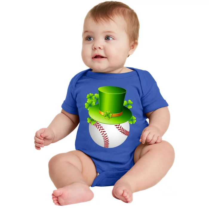 Baseball St Patricks Day Ball Leprechaun Catcher Gift Baby Bodysuit