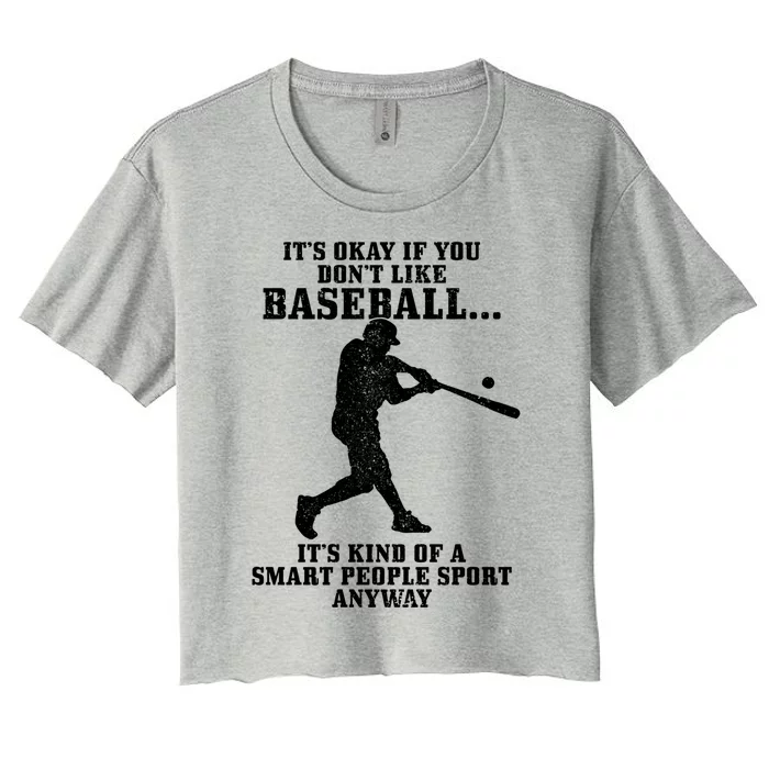 Baseball Smart People Sport Funny Baseball Player Gift Women's Crop Top Tee