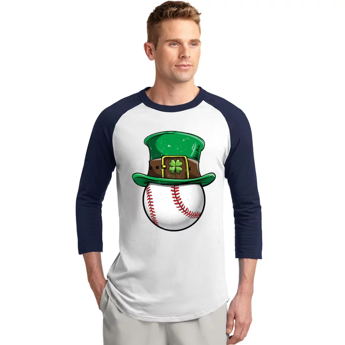 Baseball St Patricks Day Ball Leprechaun Catcher Gift Baseball Sleeve Shirt