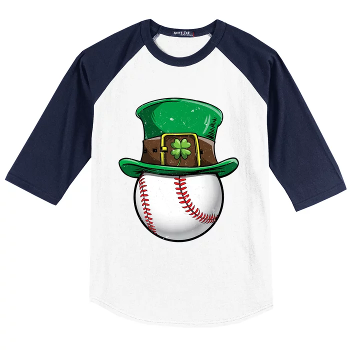 Baseball St Patricks Day Ball Leprechaun Catcher Gift Baseball Sleeve Shirt