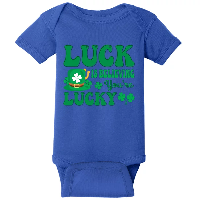 Believing St Patricks Day Gift Baby Bodysuit