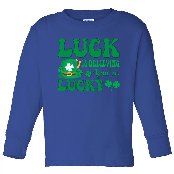 Believing St Patricks Day Gift Toddler Long Sleeve Shirt