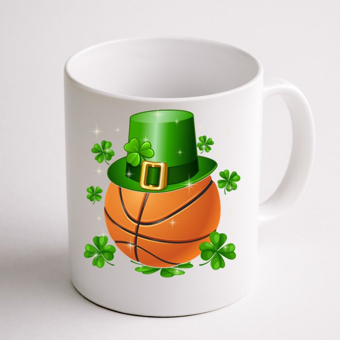 Basketball St Patrick's Day Leprechaun Shamrock Gift Front & Back Coffee Mug