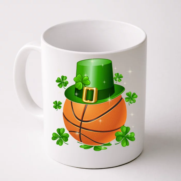 Basketball St Patrick's Day Leprechaun Shamrock Gift Front & Back Coffee Mug