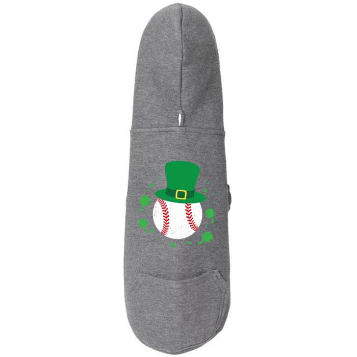 Baseball St Patricks Day Shamrock Gift Doggie 3-End Fleece Hoodie