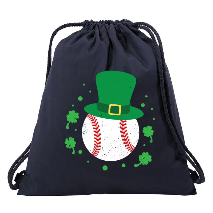 Baseball St Patricks Day Shamrock Gift Drawstring Bag