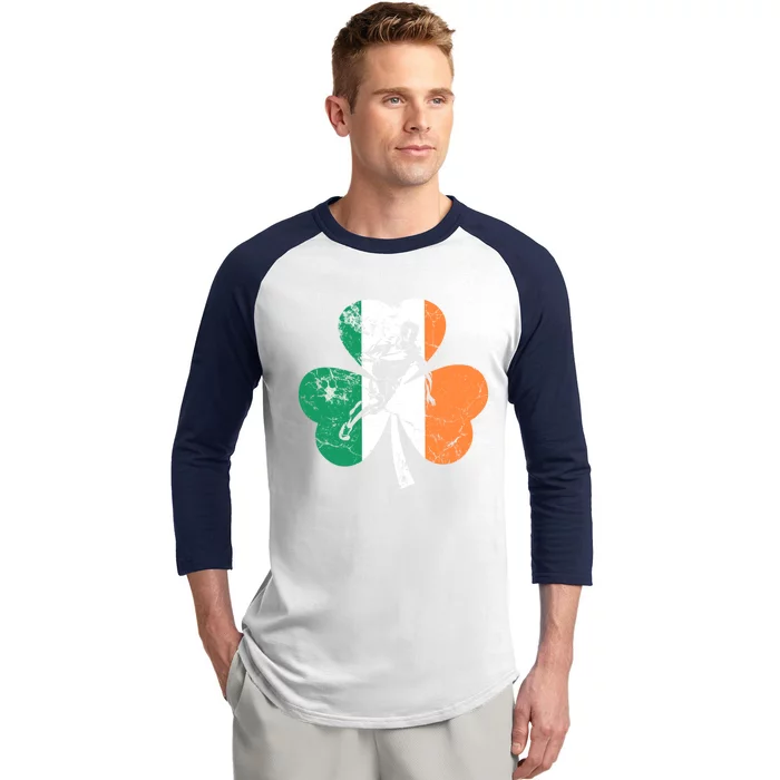 Basketball St Patrick's Day Gift Shamrock Ireland Irish Flag Cute Gift Baseball Sleeve Shirt