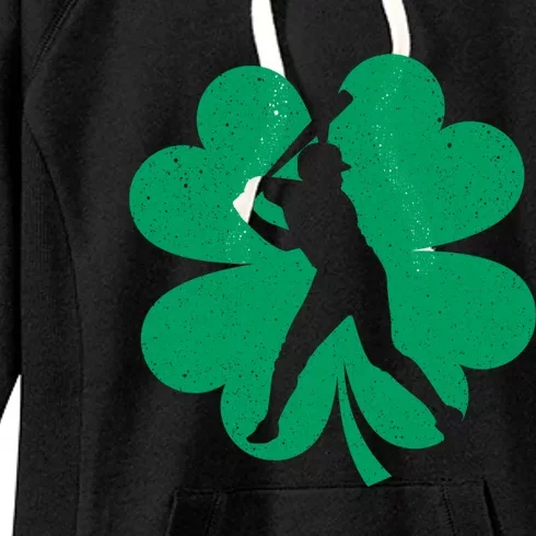 Baseball St Patricks Day Irish Catcher Pitcher Shamrock Gift Women's Fleece Hoodie