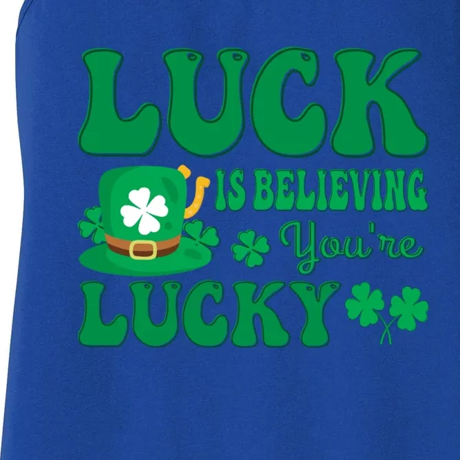 Believing St Patricks Day Cute Gift Women's Racerback Tank