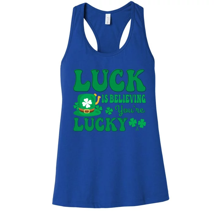 Believing St Patricks Day Cute Gift Women's Racerback Tank