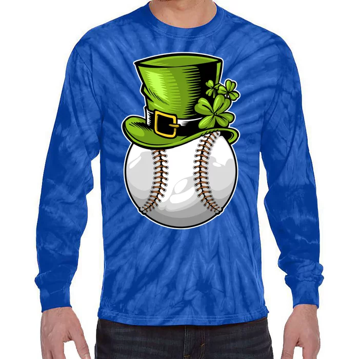 Baseball St Patricks Day Lucky Ball Leprechaun Catcher Gift Tie-Dye Long Sleeve Shirt