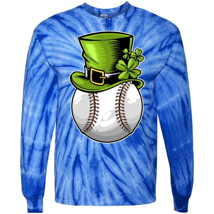 Baseball St Patricks Day Lucky Ball Leprechaun Catcher Gift Tie-Dye Long Sleeve Shirt