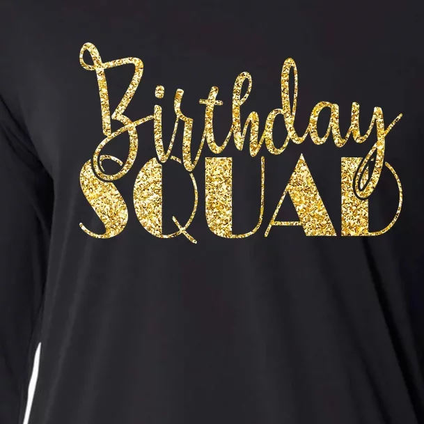 Birthday Squad Party Birthday Bday Gold Gift Cooling Performance Long Sleeve Crew