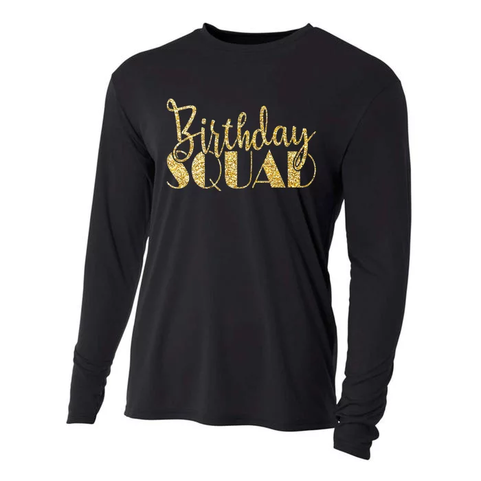 Birthday Squad Party Birthday Bday Gold Gift Cooling Performance Long Sleeve Crew